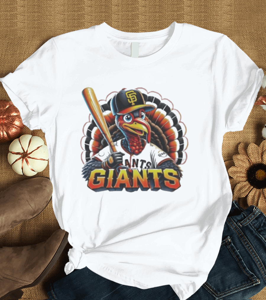 San Francisco Giants Thanksgiving Turkey Baseball T-Shirt