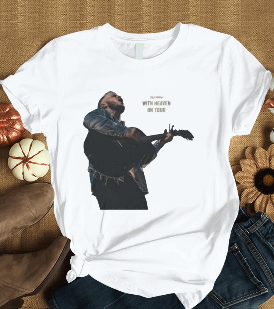 Zach Bryan Heaven On Top Photo Tour Denim Acoustic Performance T-Shirt