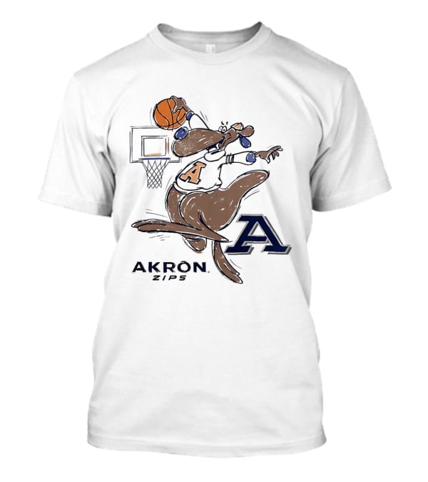 Akron Zips Zippy Basketball Dunking Action T-Shirt