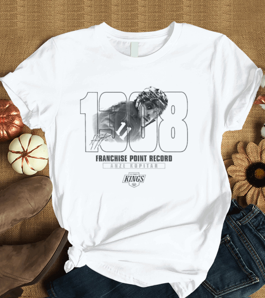 Anze Kopitar Los Angeles Kings 1000 Franchise Point Record T-Shirt