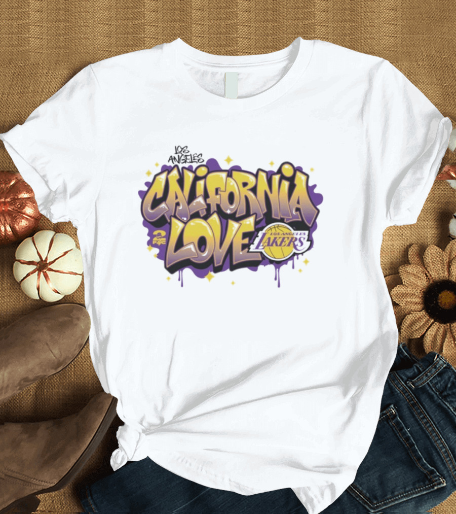 Los Angeles Lakers California Love NBA X Tupac Graffiti T-Shirt