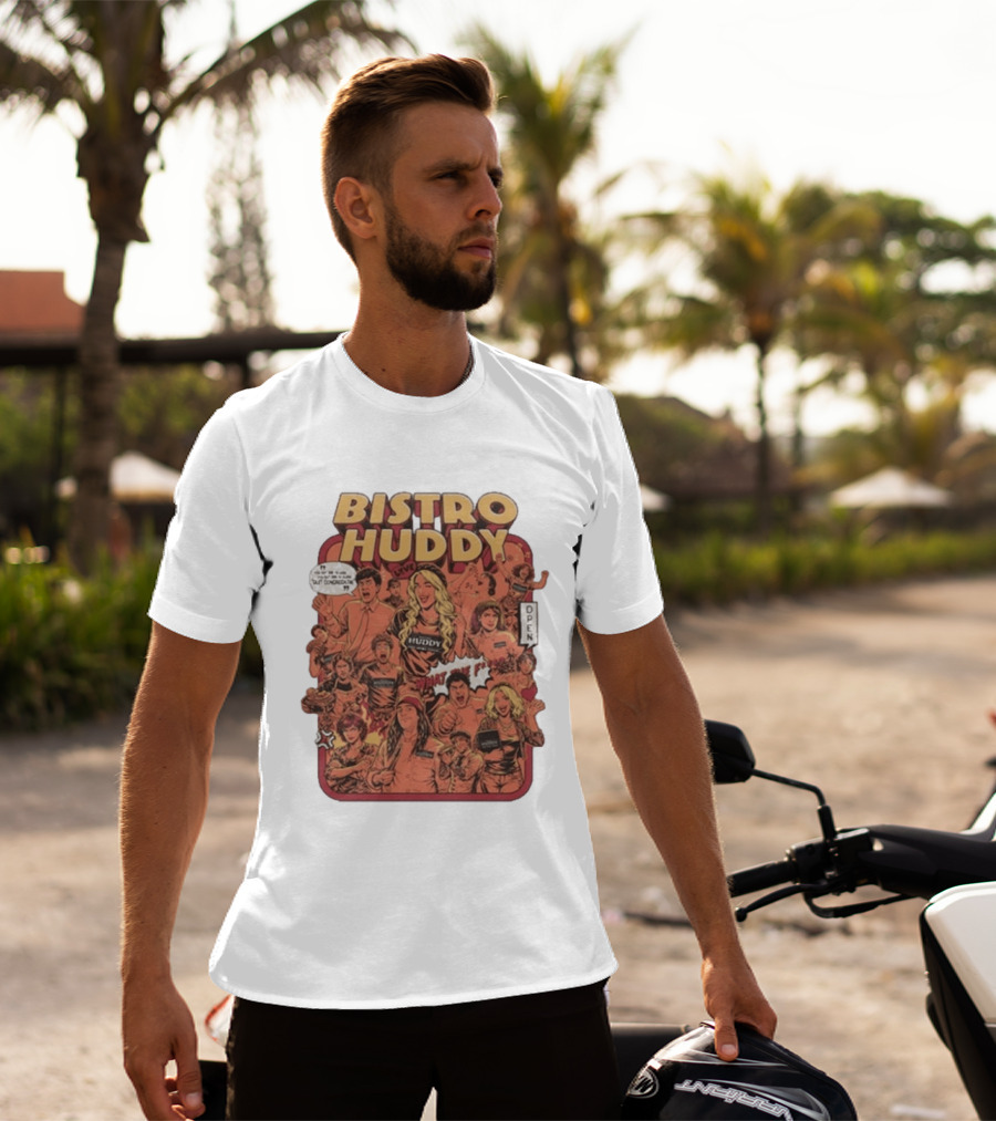 Bistro Huddy What Are You Talking About Open Comic Style Decor T-Shirt