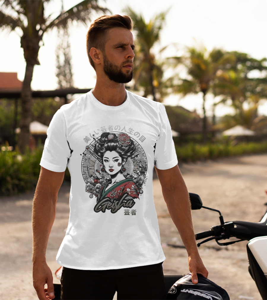 Urban Palm Trees Y2k Geisha Girl Tokyo Streets Fashion T-Shirt