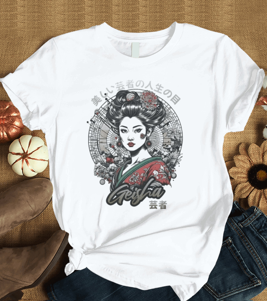 Urban Palm Trees Y2k Geisha Girl Tokyo Streets Fashion T-Shirt