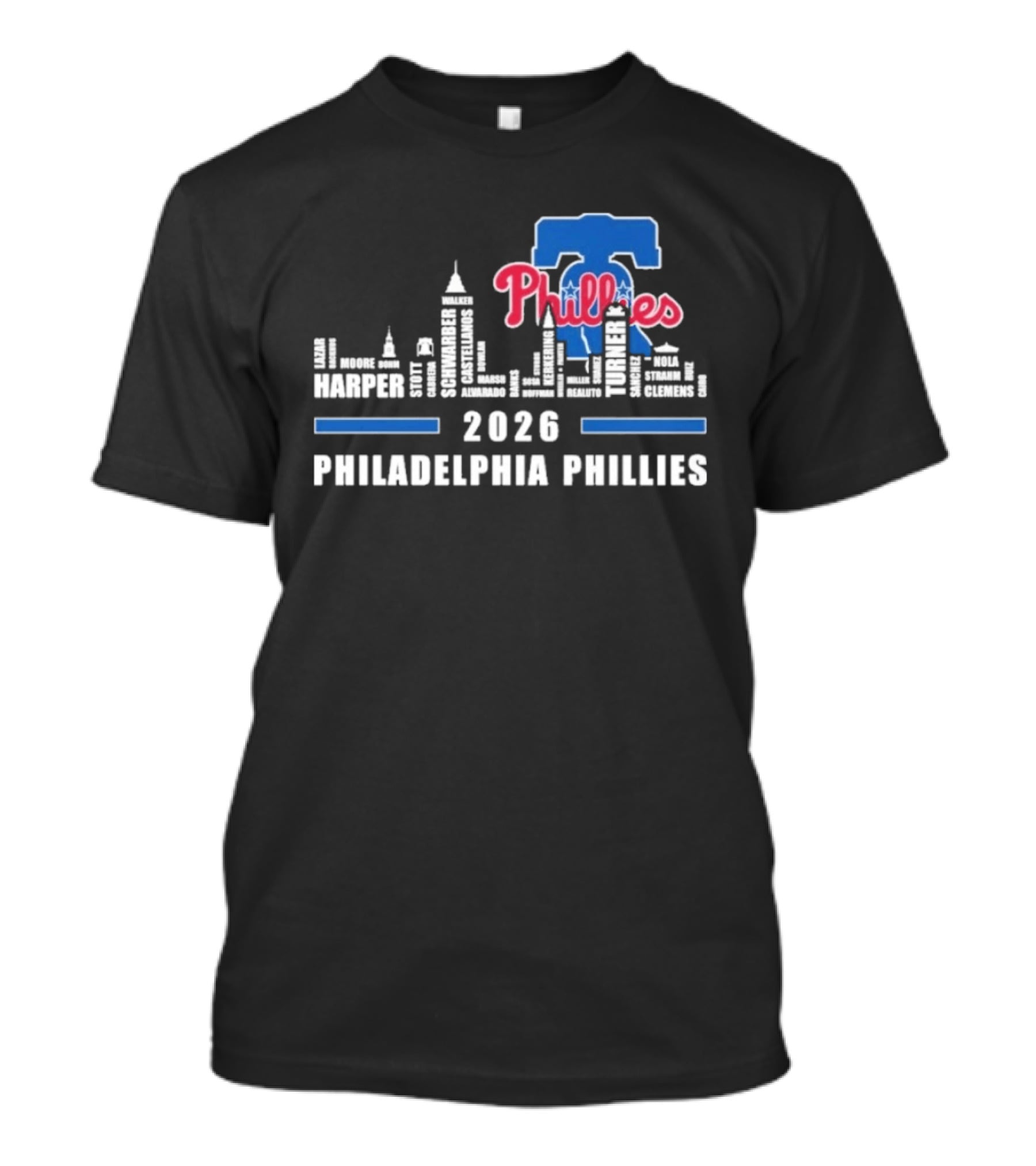 2026 Philadelphia Phillies Harper Philadelphia Skyline T-Shirt