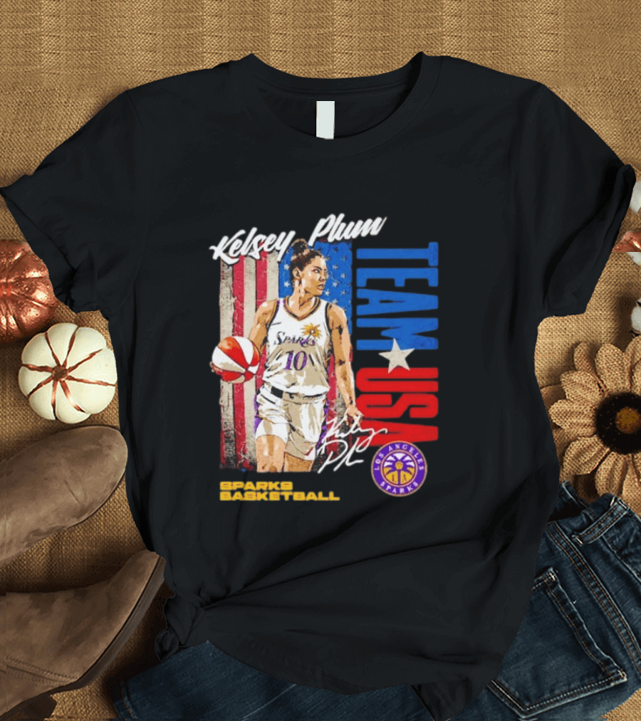 Kelsey Plum Team USA Los Angeles Sparks Basketball Spark T-Shirt