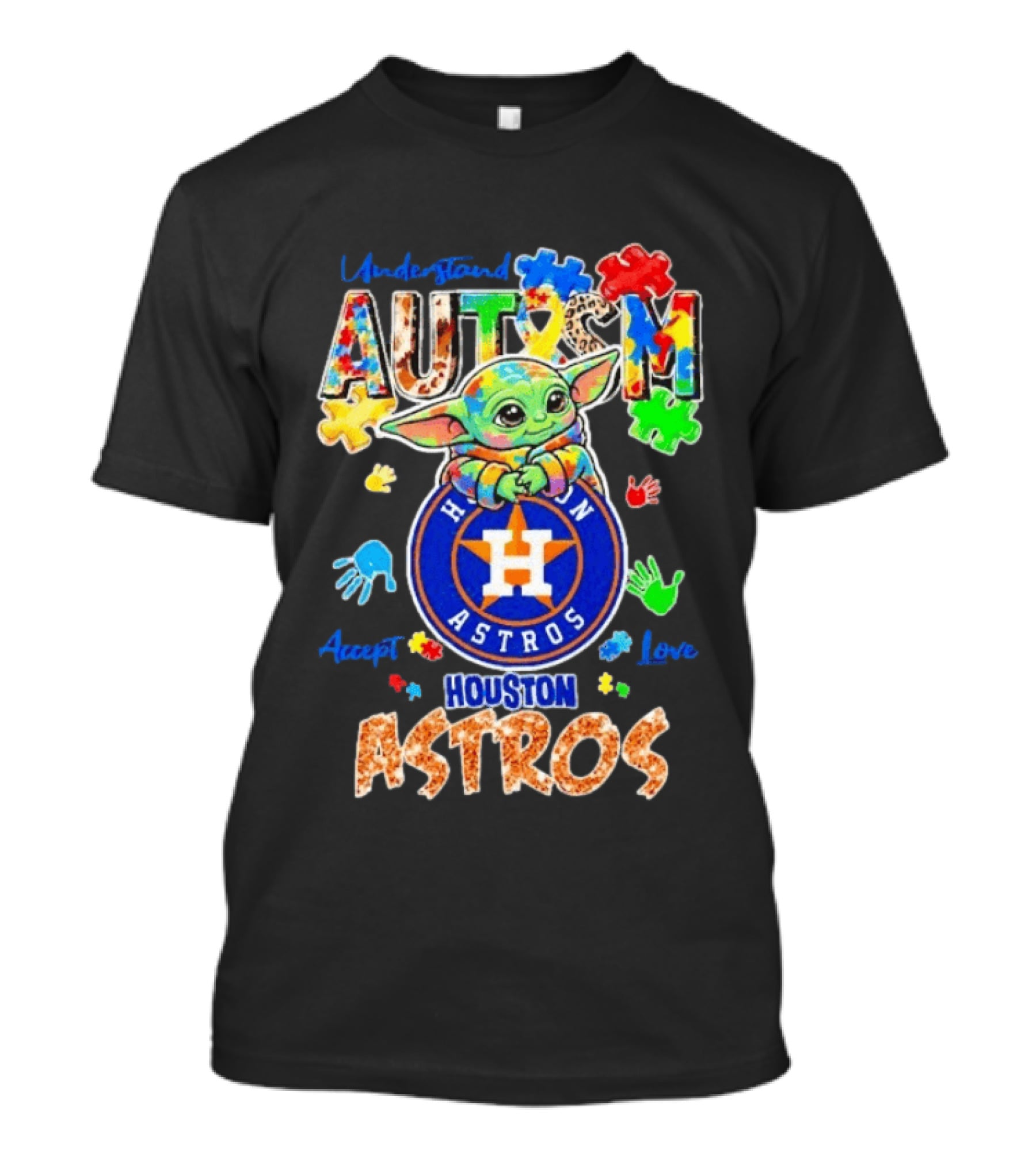 Understanding Autism Baby Yoda Houston Astros Accept Love T-Shirt