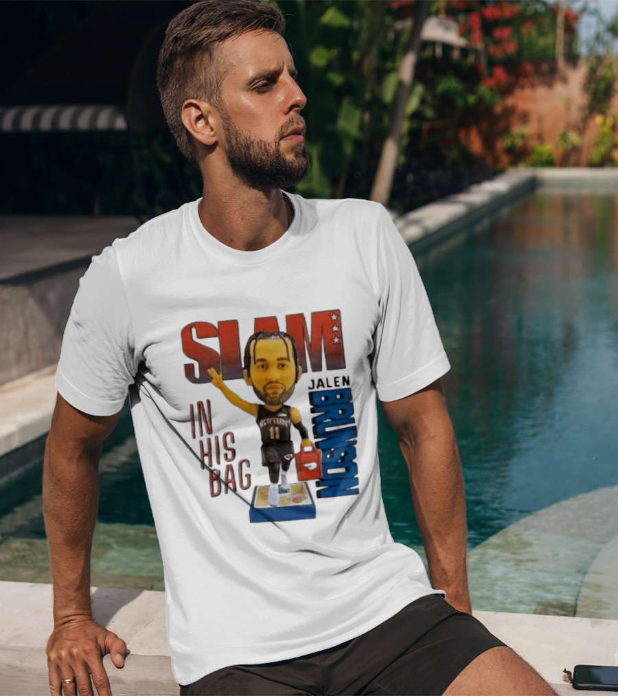 Slam Jalen Brunson In His Bag Basketball Figure 2026 T-Shirt