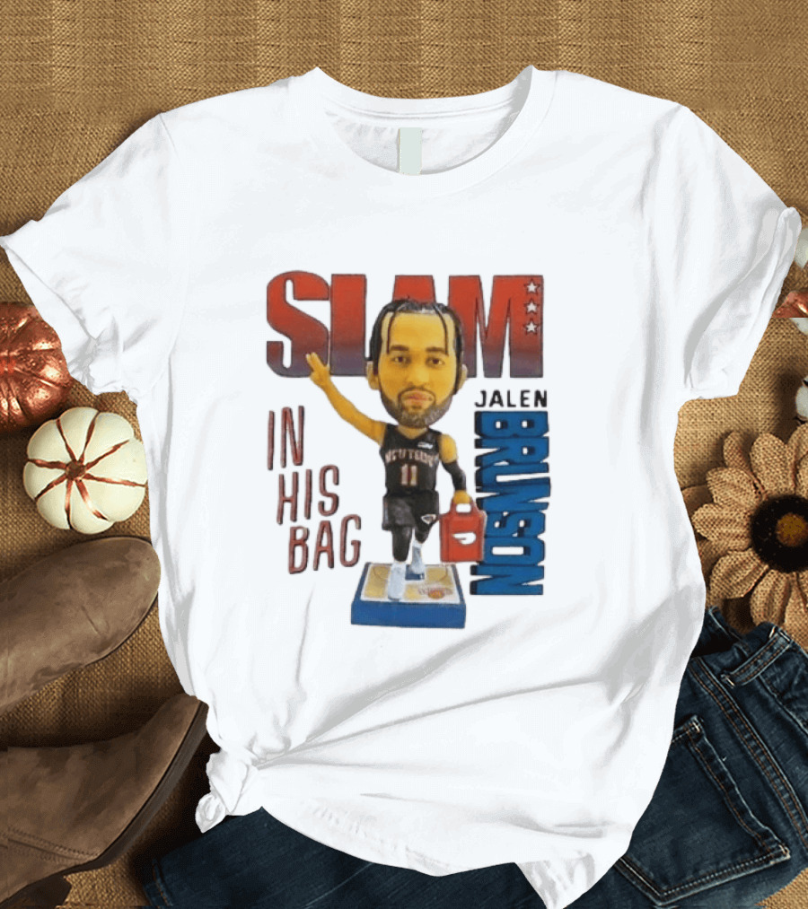 Slam Jalen Brunson In His Bag Basketball Figure 2026 T-Shirt