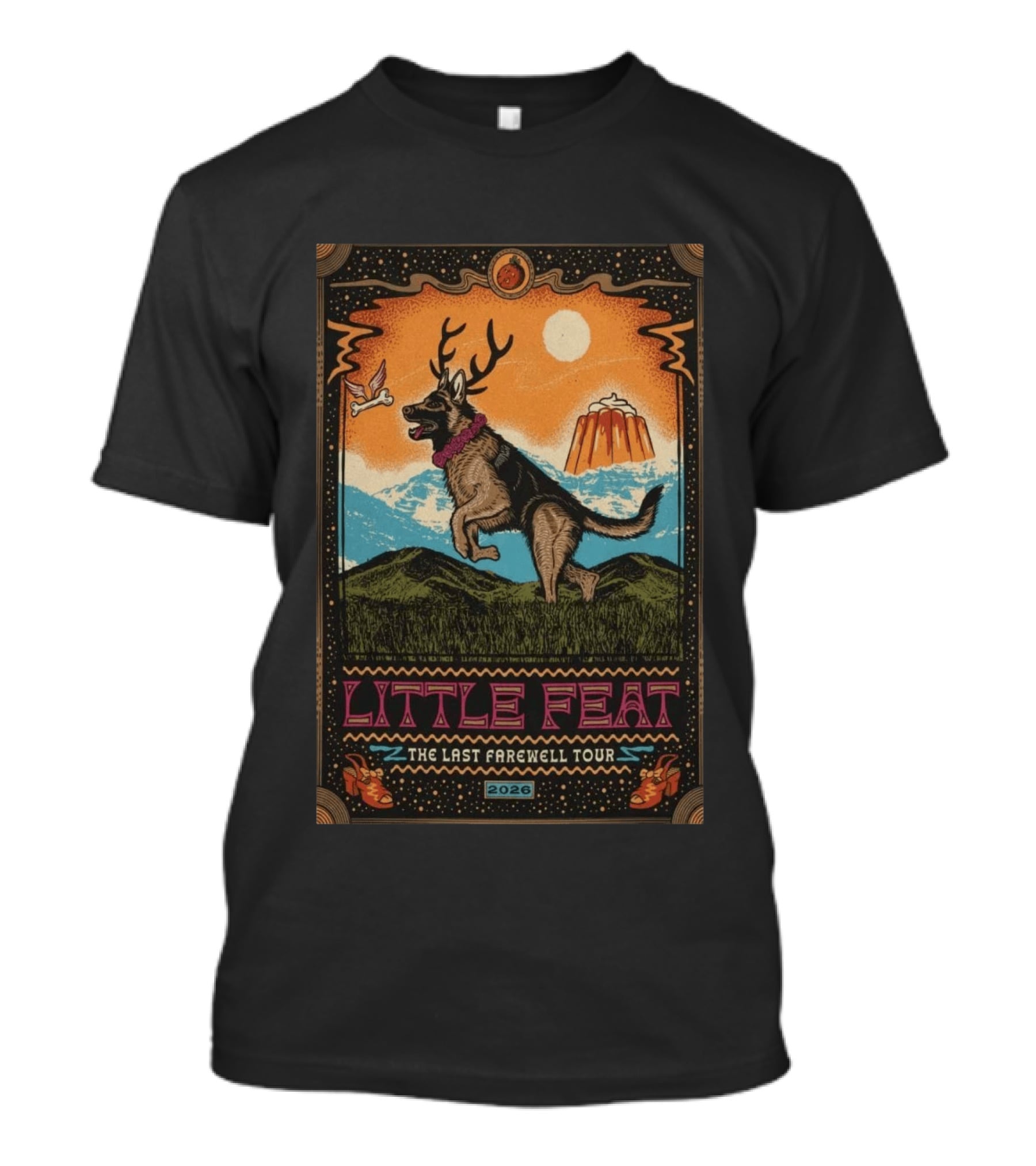 Little Feat The Last Farewell Tour 2026 Wolf Desert Scene T-Shirt