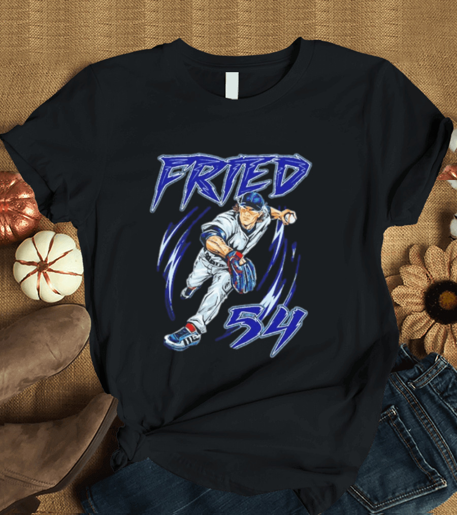 Fried 54 Blue Baseball Player Euphoria T-Shirt