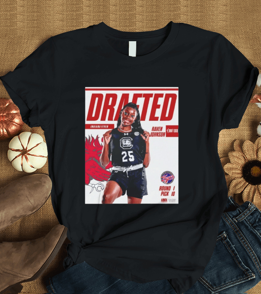 Raven Johnson Drafted Round 1 Pick 10 Indiana Fever WNBA 2026 T-Shirt