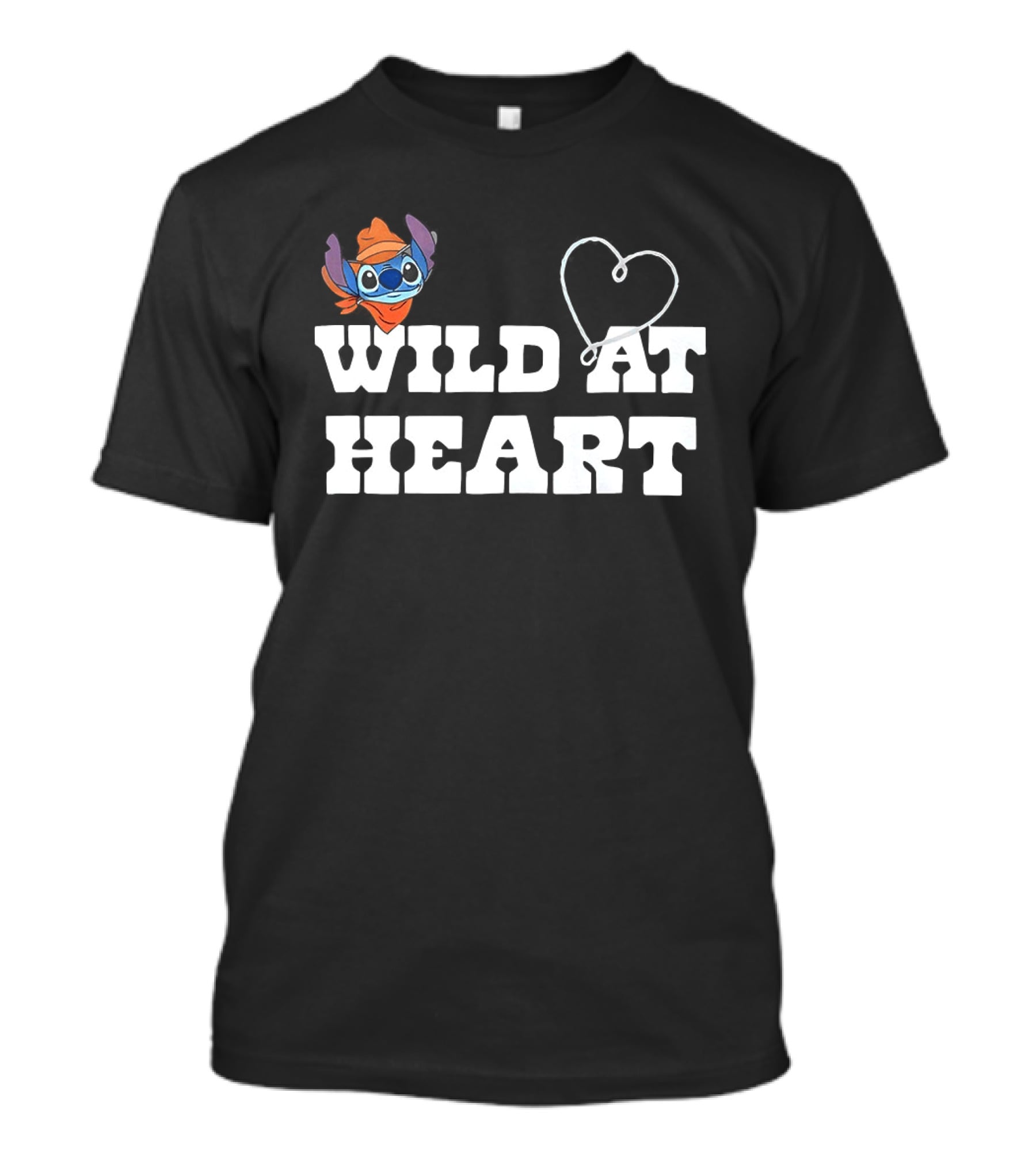 Stitch Wild At Heart With Love Icon And Fun Expression T-Shirt