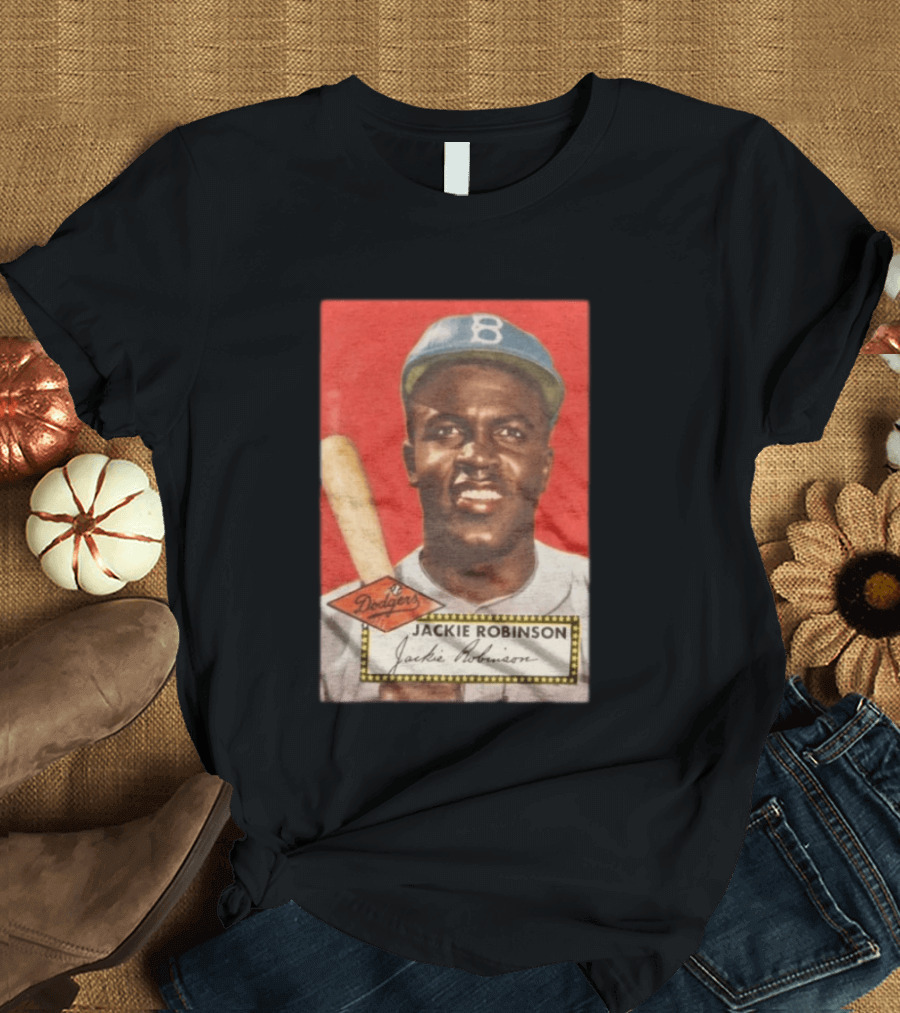 Jackie Robinson 1952 Topps Baseball Dodgers T-Shirt