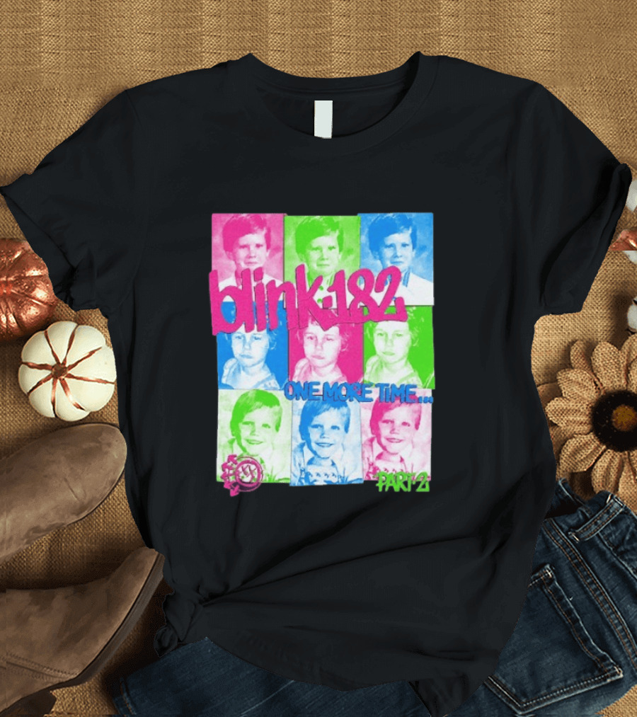 Blink 182 One More Time Tour Part 2 Retro Childhood Photo Collage T-Shirt