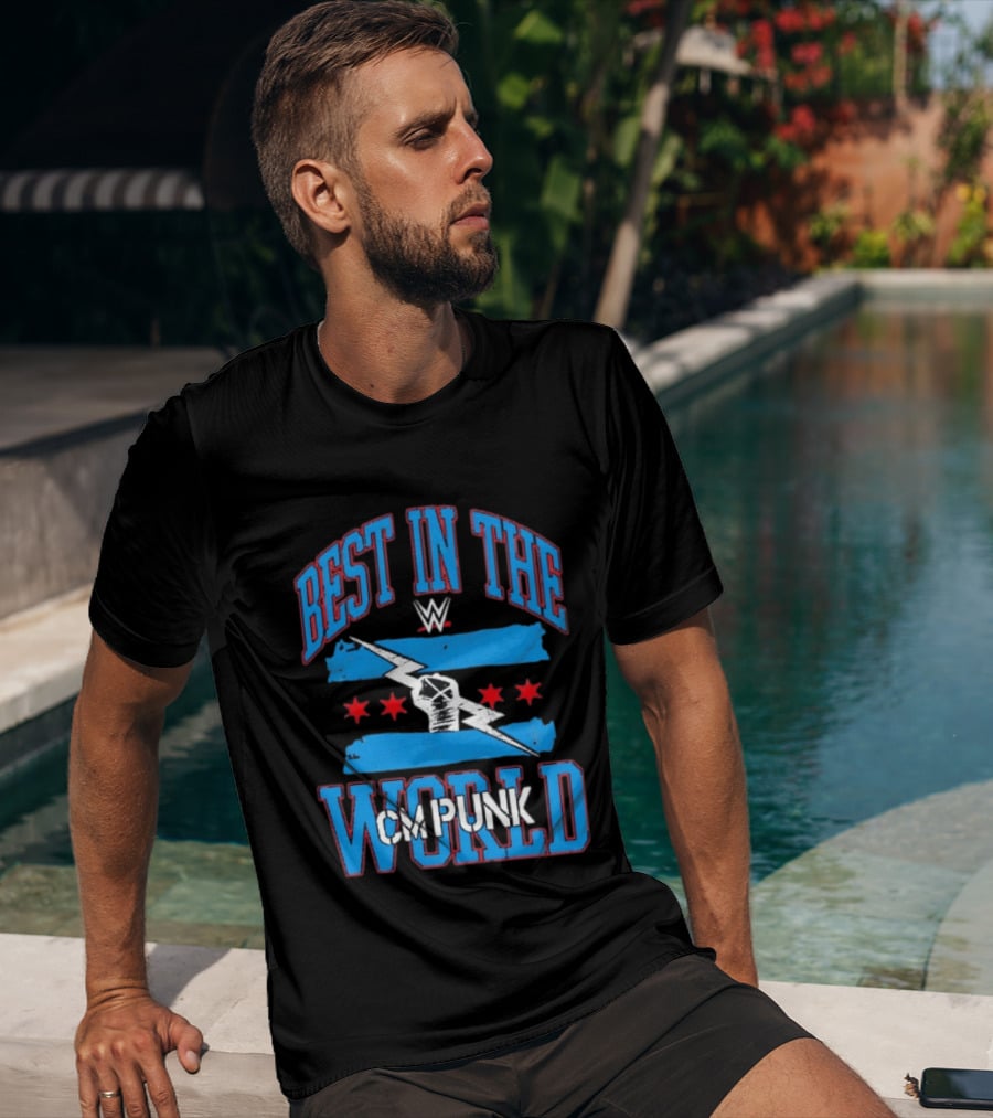 Best In The World CM Punk WWE Flag Lightning Fist T-Shirt