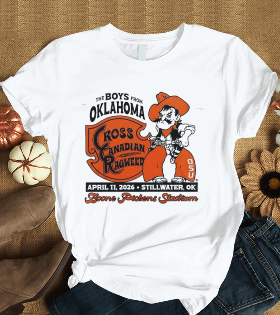Oklahoma State Cowboys Cross Canadian Ragweed Tour 2026 Stillwater Boone Pickens Stadium T-Shirt
