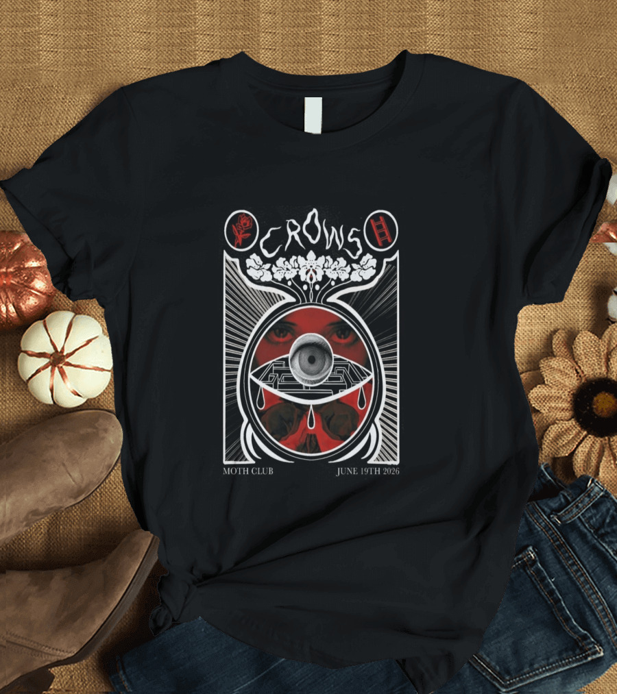 CROWS MOTH Club London June 19th 2026 Eyes Floral Maze T-Shirt