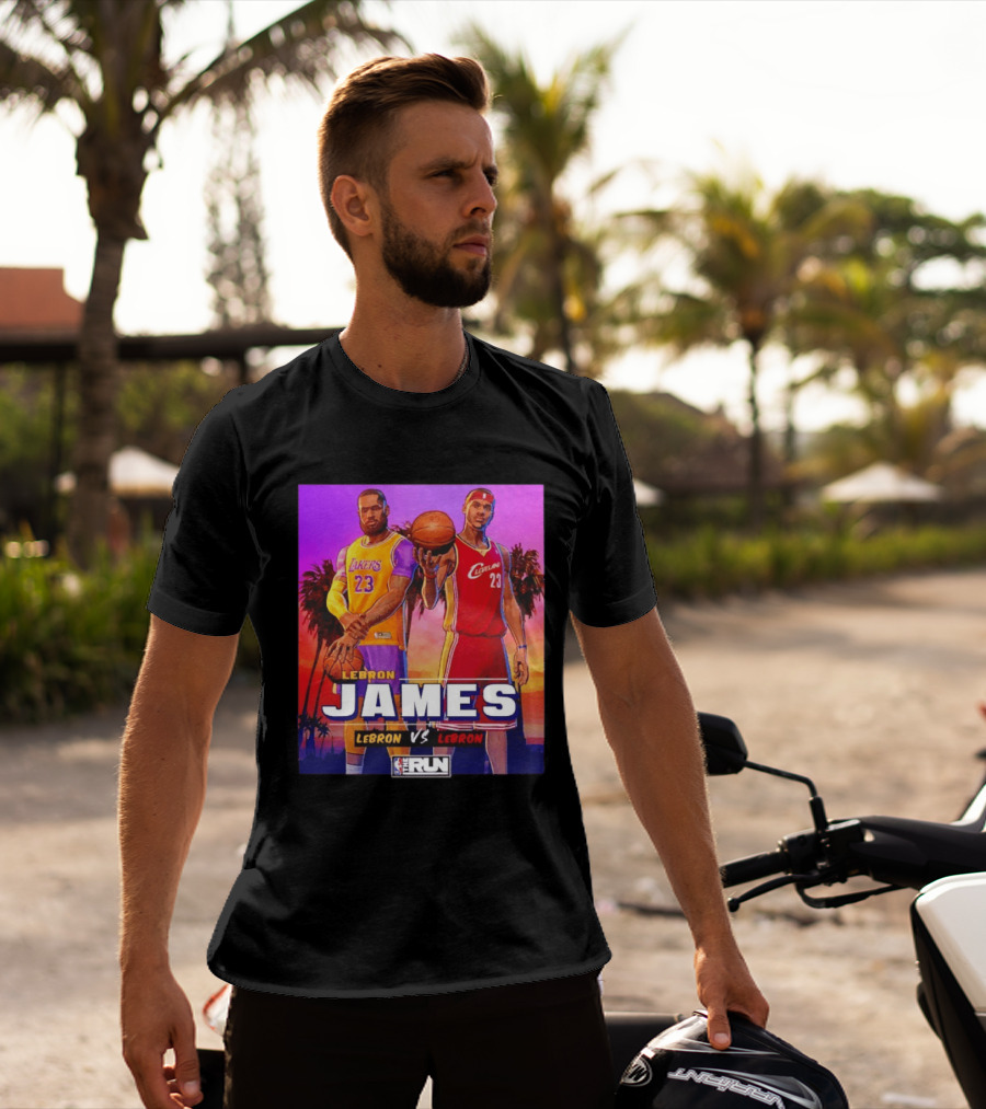 LeBron James Lakers Vs Cleveland The Run NBA Matchup T-Shirt