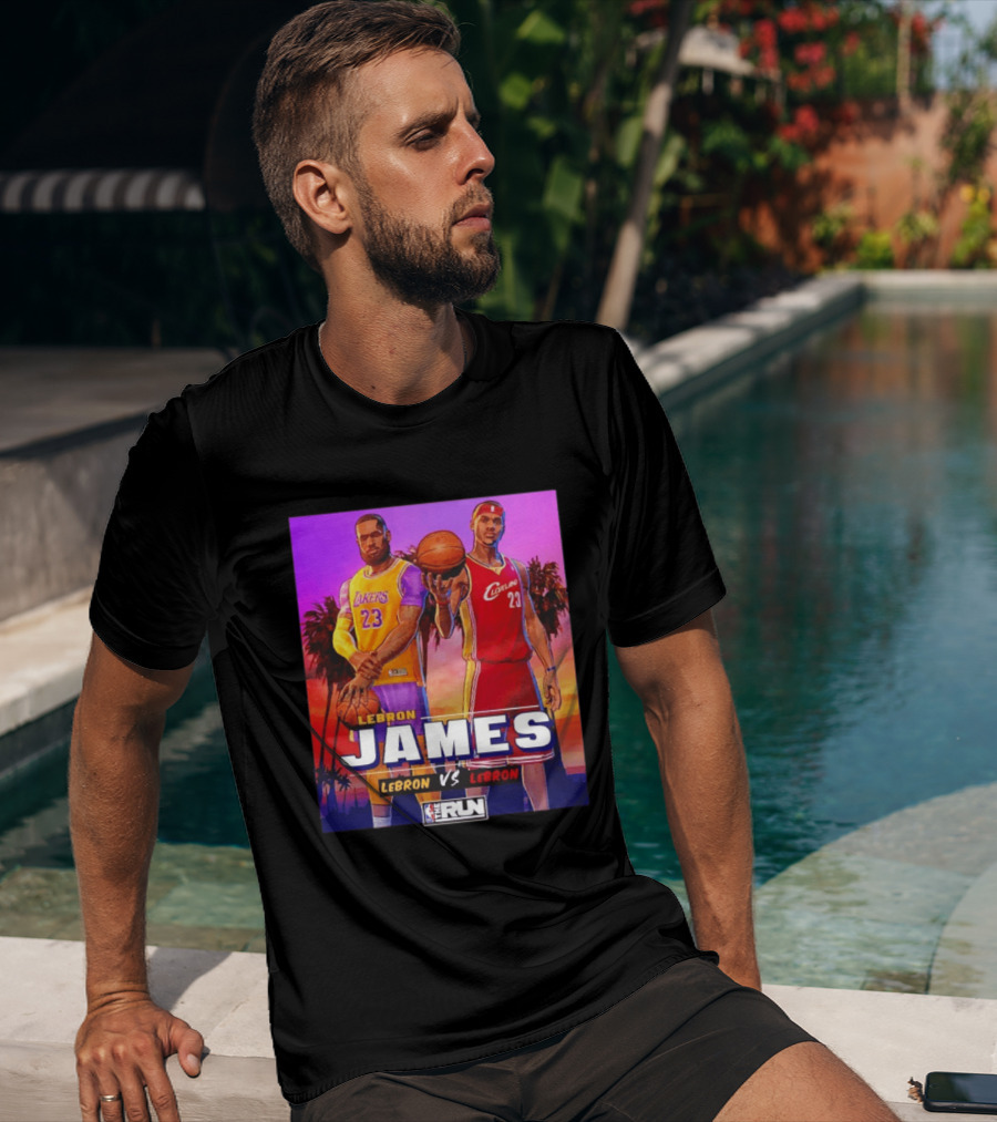 LeBron James Lakers Vs Cleveland The Run NBA Matchup T-Shirt