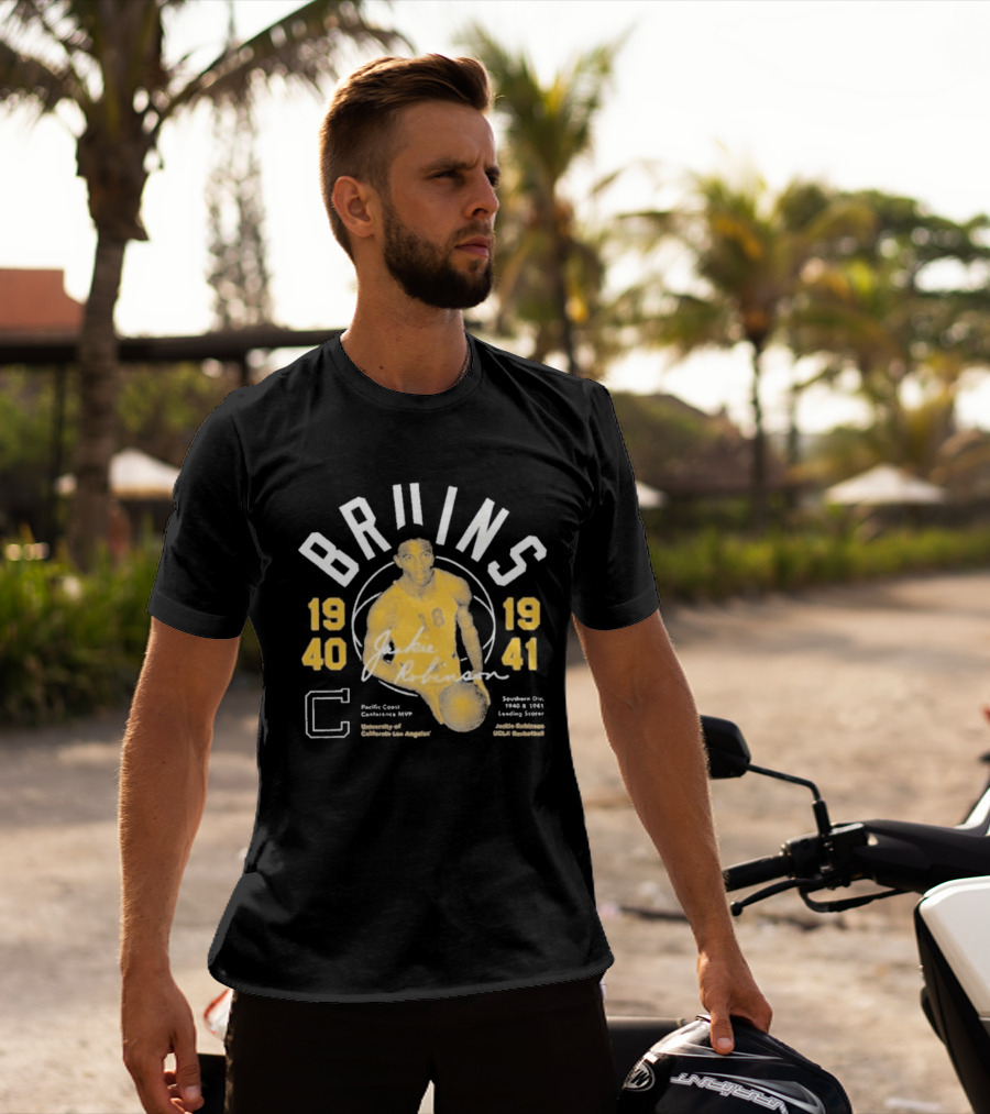 UCLA Bruins Jackie Robinson 1940 1941 Pacific Coast Conference Basketball Leading Scorer T-Shirt