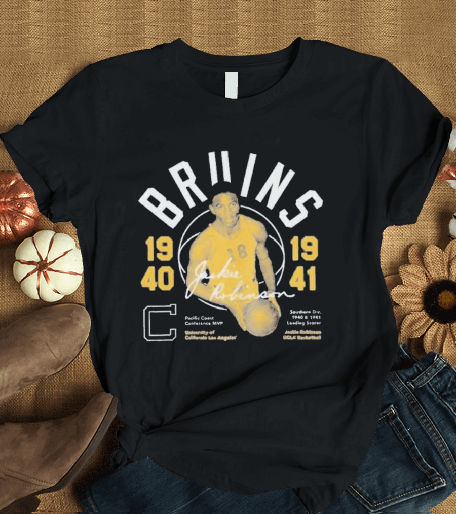 UCLA Bruins Jackie Robinson 1940 1941 Pacific Coast Conference Basketball Leading Scorer T-Shirt