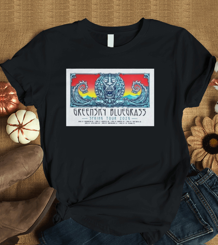 Greensky Bluegrass Spring Tour 2026 Wilmington Asheville Huntsville Port Chester Other Cities T-Shirt