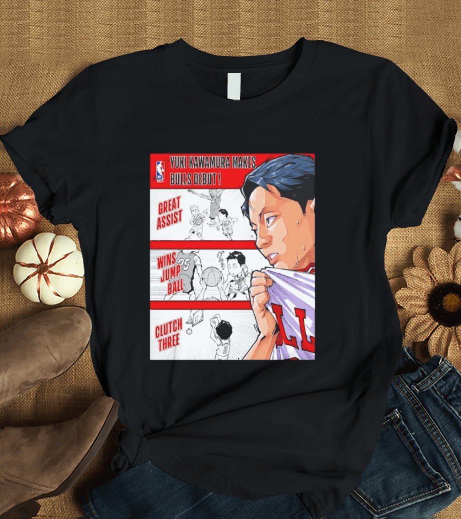 Yuki Kawamura Makes Bulls Debut Great Assist Jump Ball Clutch Three T-Shirt