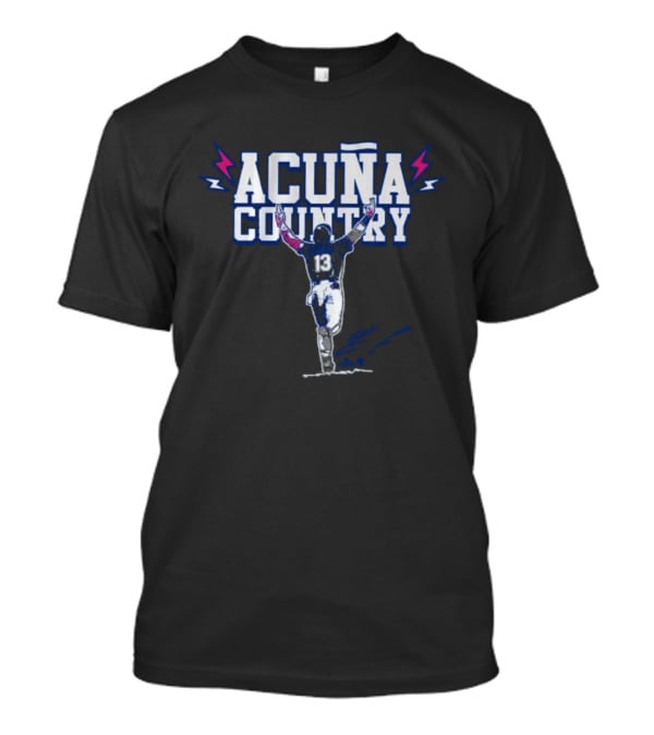 Acuña Country Baseball Celebration Graphic With Lightning Bolts T-Shirt