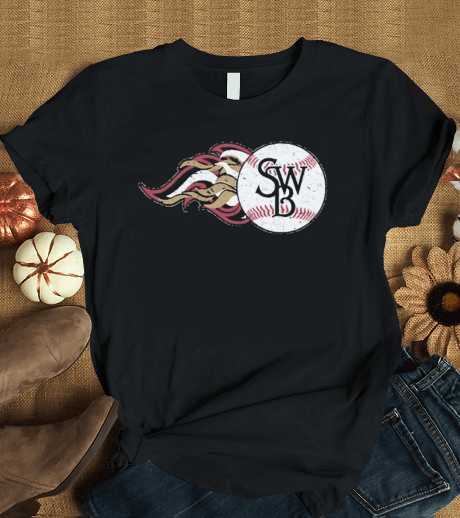 Scranton Wilkes Barre RailRiders SWB Baseball Fireball T-Shirt