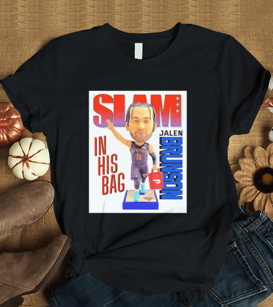 Slam Jalen Brunson New York Knicks In His Bag Big Bobblehead T-Shirt