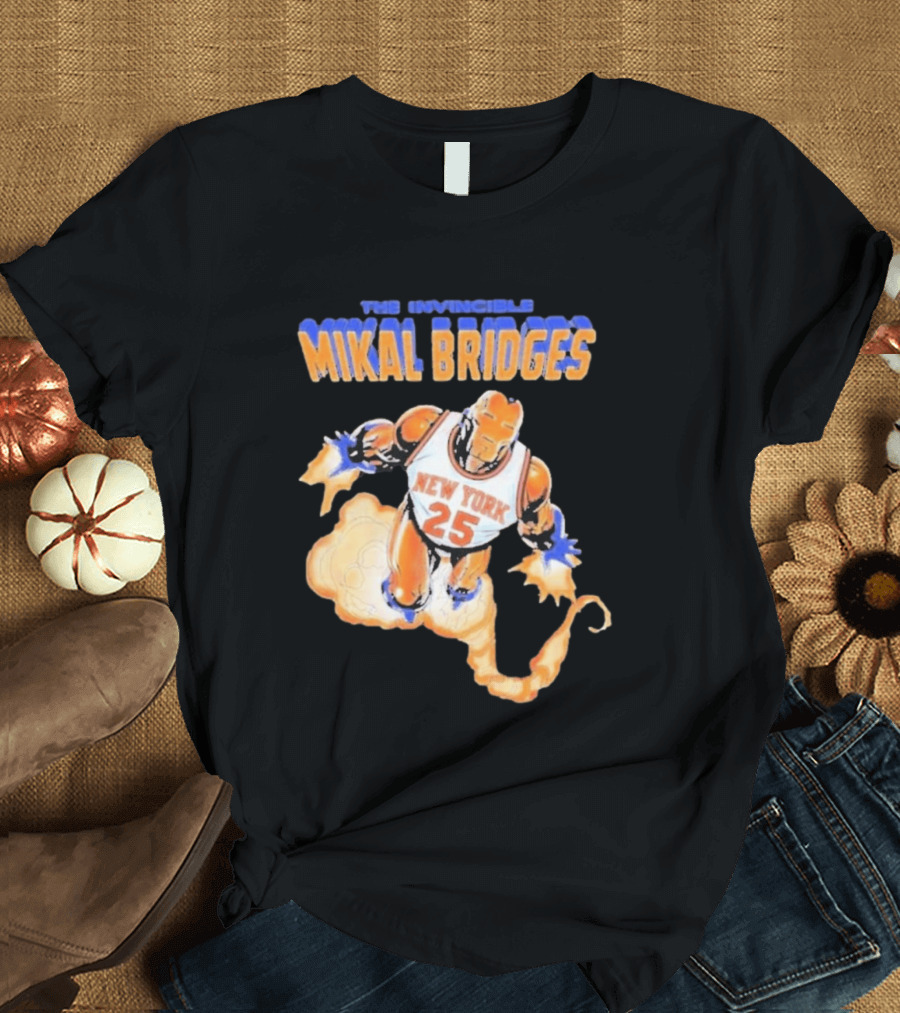 New York Knicks Mikal Bridges Iron Man 25 The Invincible T-Shirt
