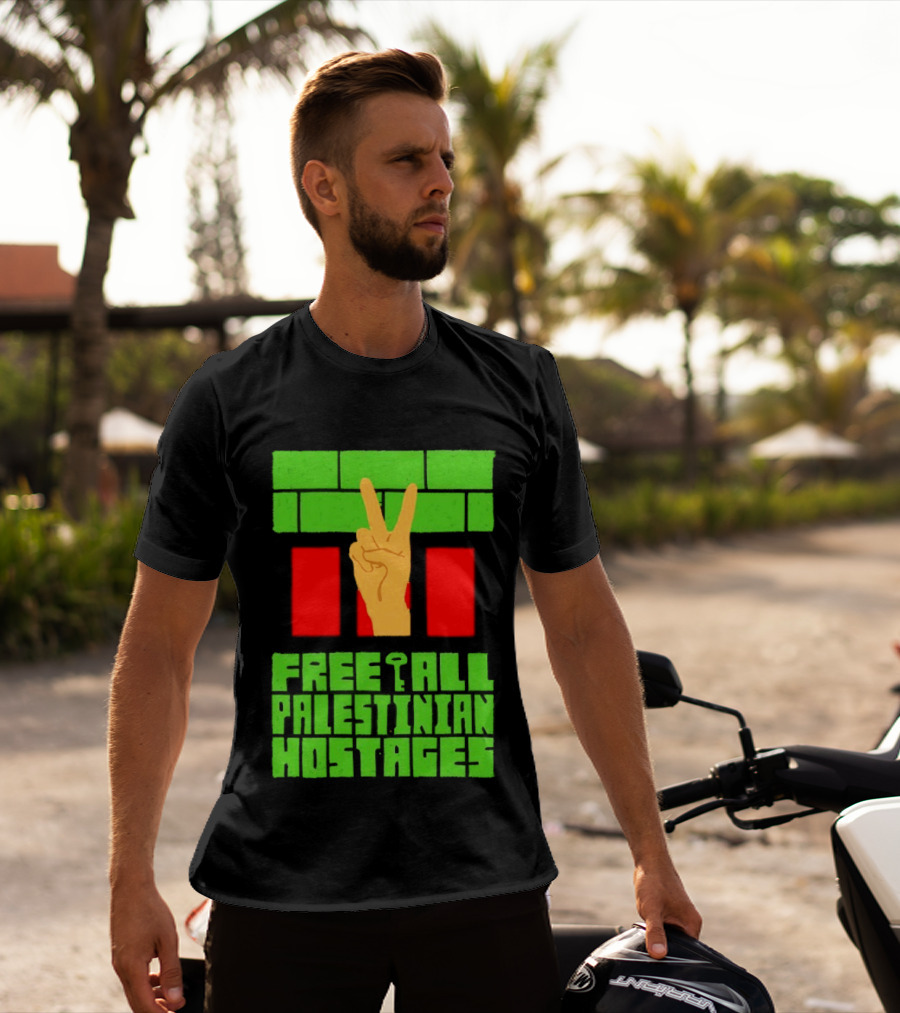 Celebrate Freedom Free All Palestinian Hostages Victory Hand T-Shirt