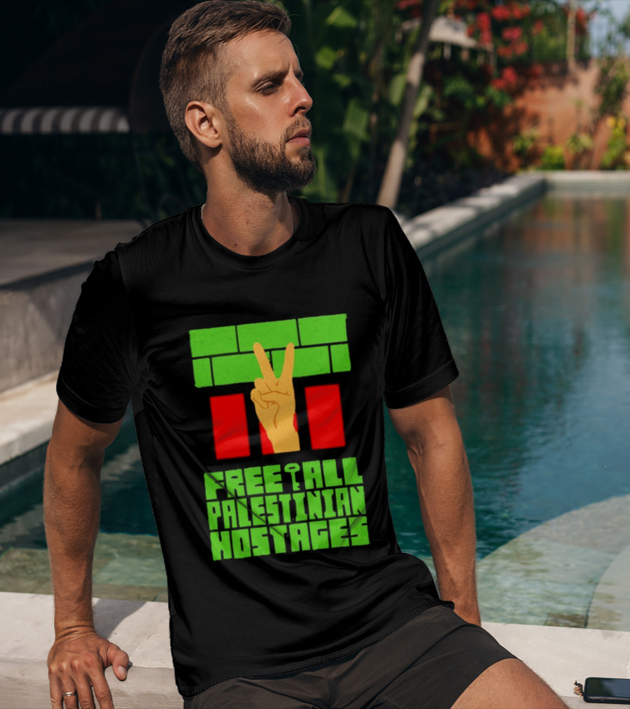 Celebrate Freedom Free All Palestinian Hostages Victory Hand T-Shirt