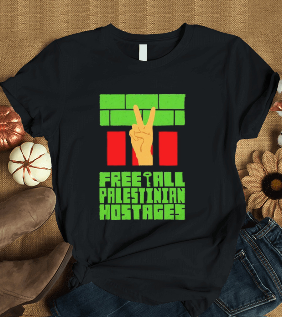 Celebrate Freedom Free All Palestinian Hostages Victory Hand T-Shirt