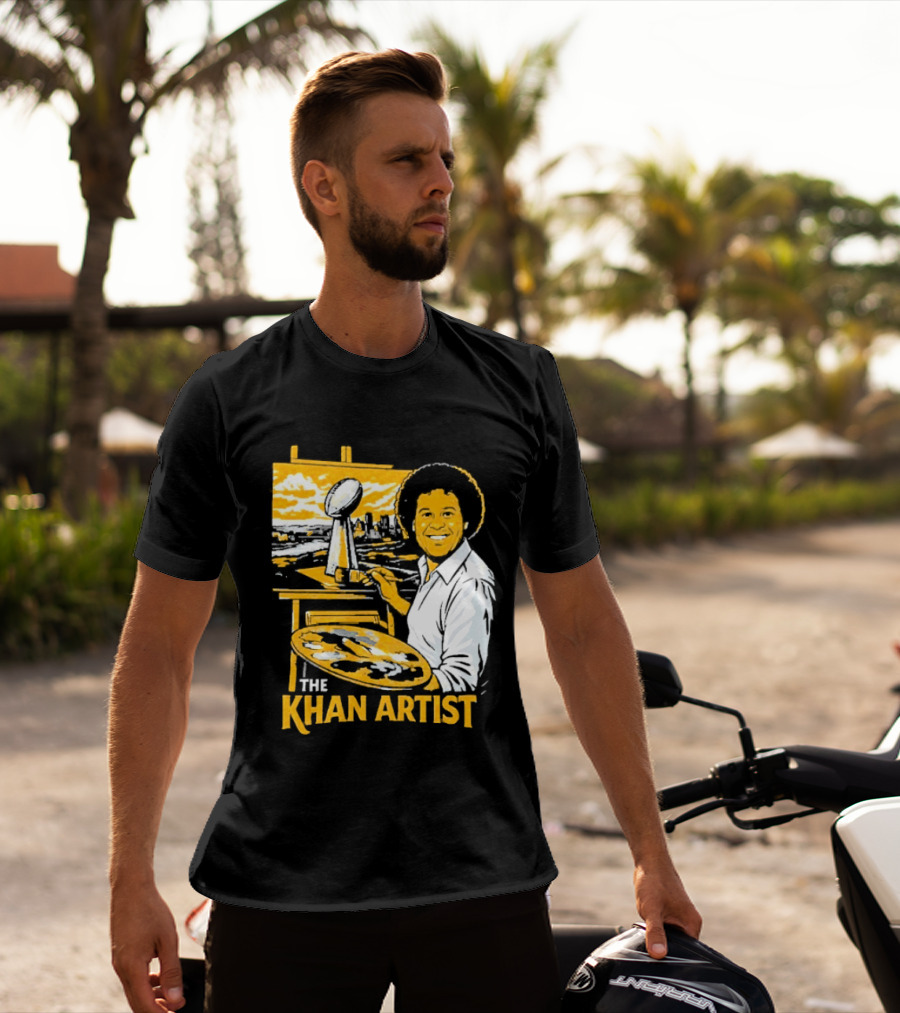 The Khan Artist Pittsburgh Draft Football Trophy Painter T-Shirt