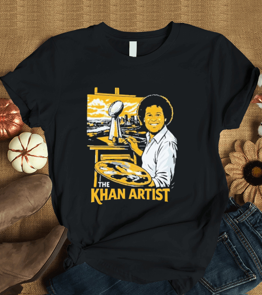 The Khan Artist Pittsburgh Draft Football Trophy Painter T-Shirt