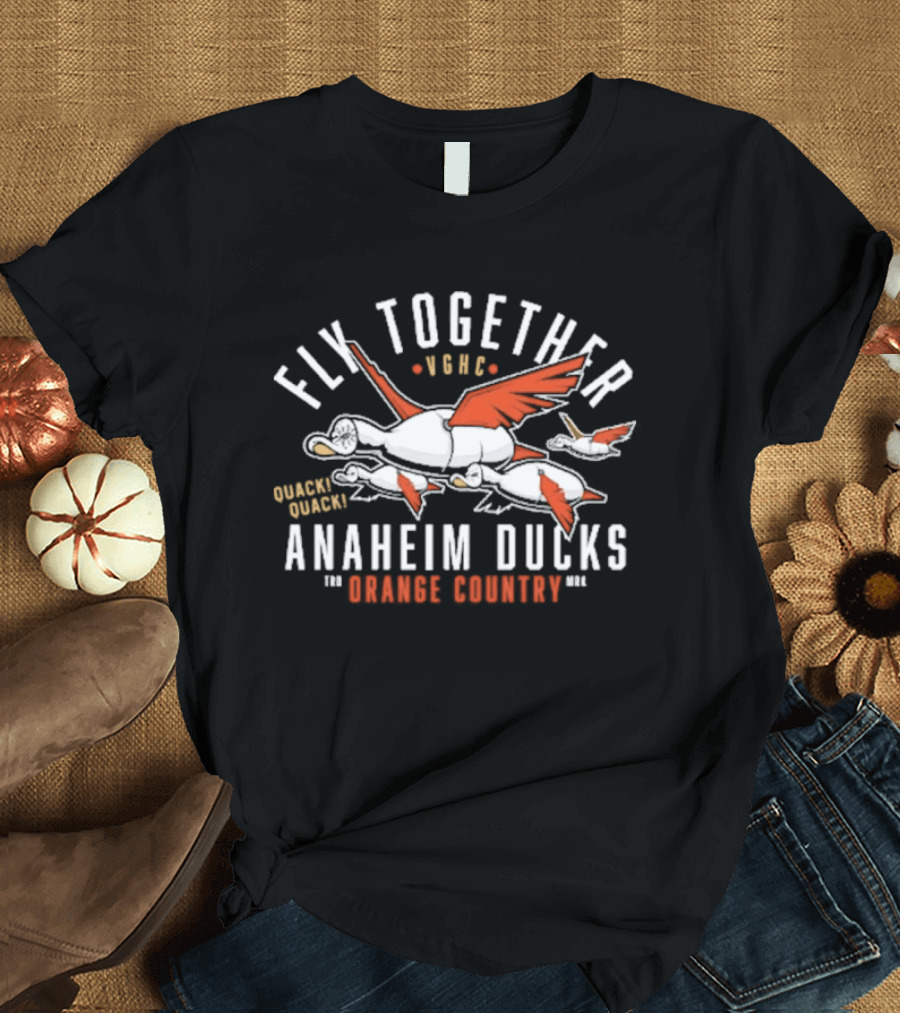 Orange County Anaheim Ducks Fly Together Squadron 1993 T-Shirt