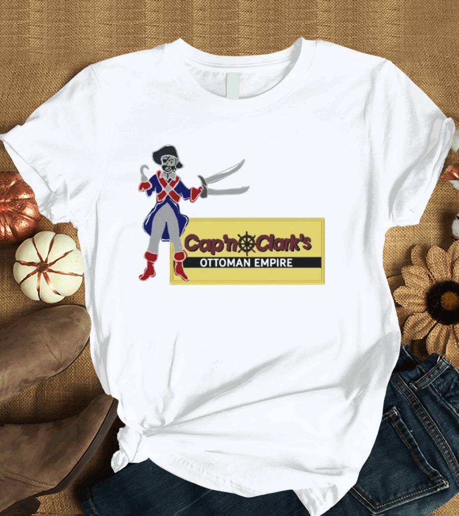 Cap'n Clark's Ottoman Empire Pirate With Crossed Swords T-Shirt