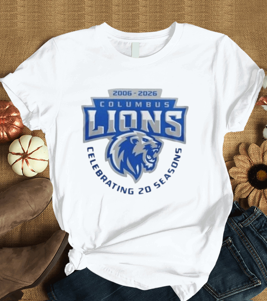 Columbus Lions Celebrating 20 Seasons 2006 2026 T-Shirt