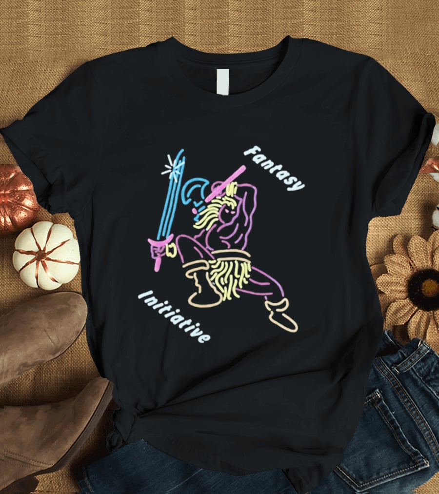 Fantasy Initiative Slash Puf Warrior Character With Sword T-Shirt
