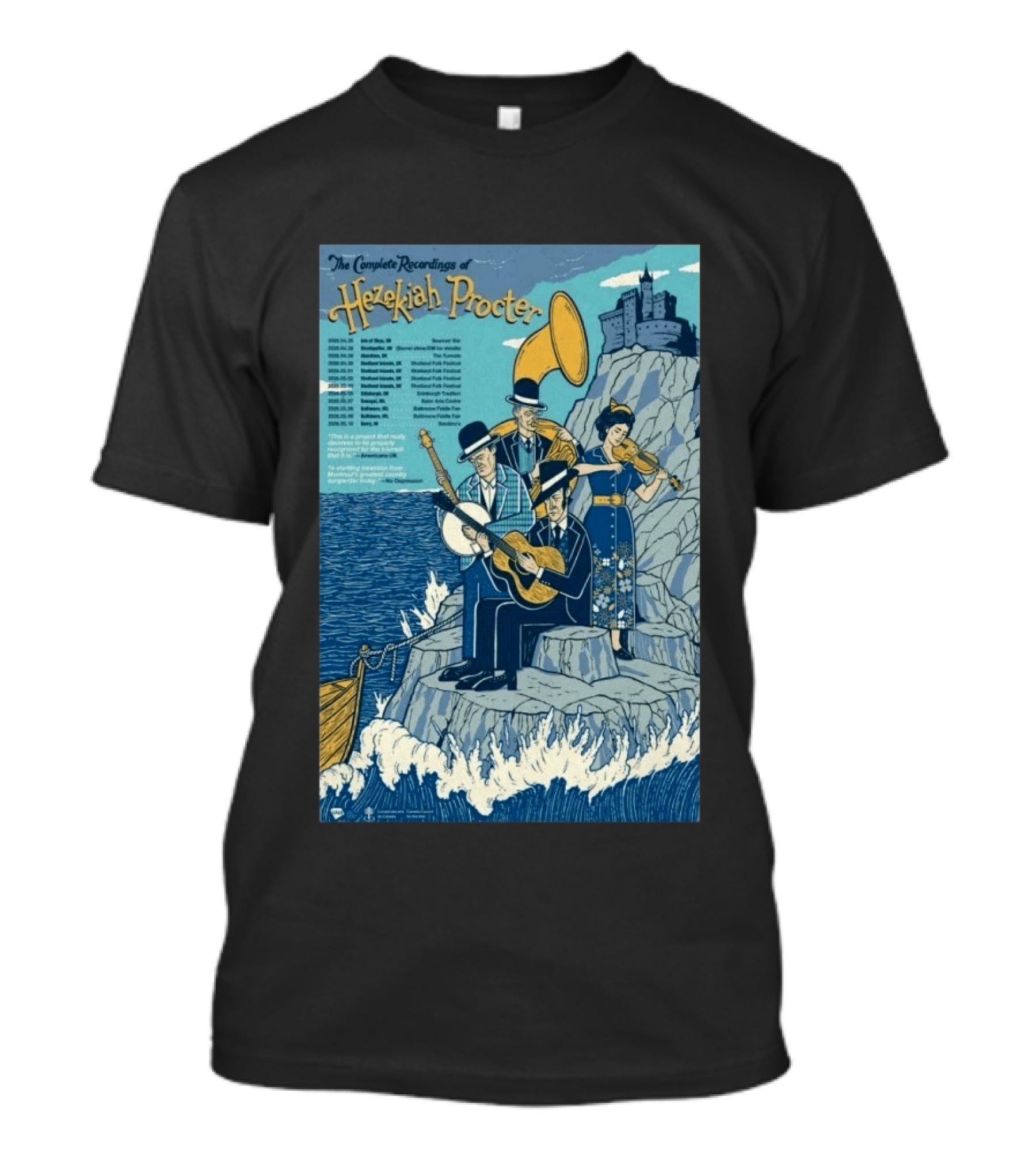 Hezekiah Procter Complete Recordings Tour 2026 Scottish Irish Music T-Shirt