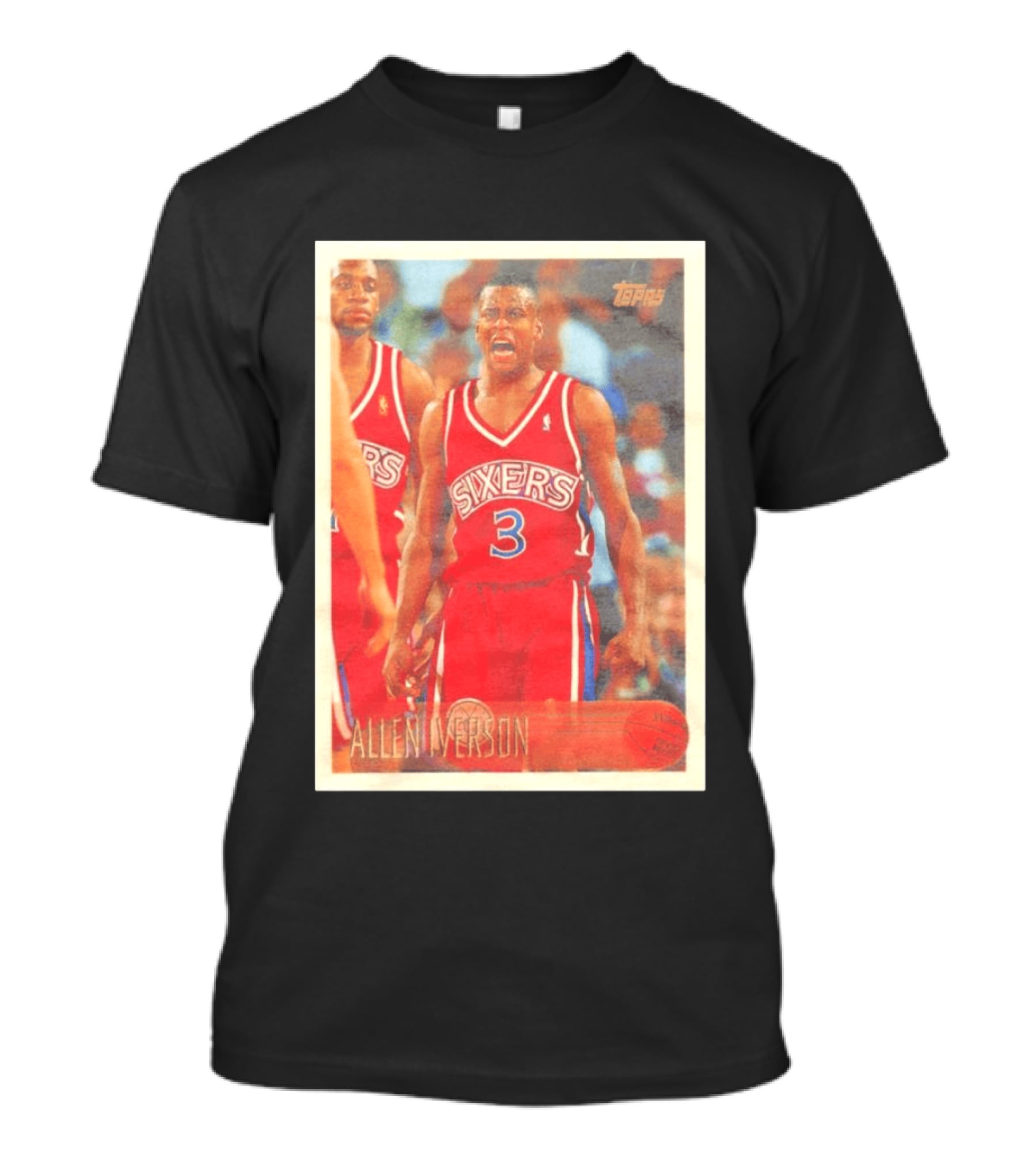 Allen Iverson Topps Philadelphia 76ers NBA Card T-Shirt