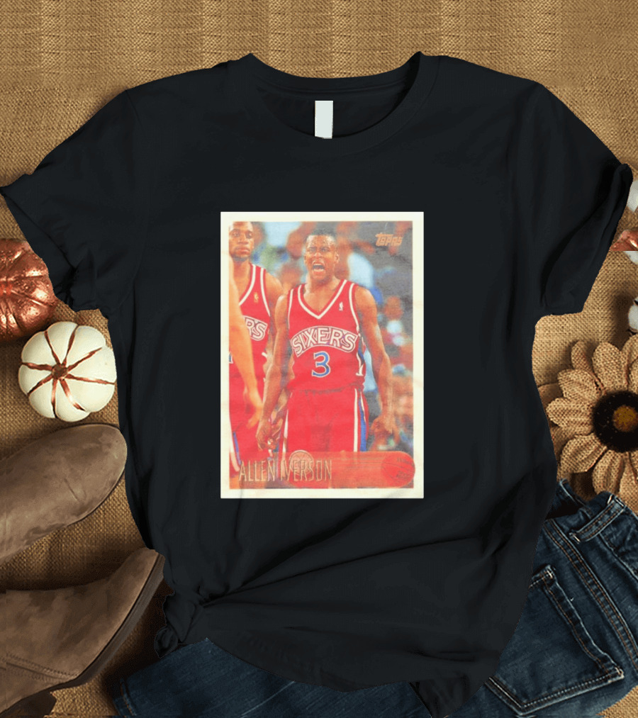 Allen Iverson Topps Philadelphia 76ers NBA Card T-Shirt