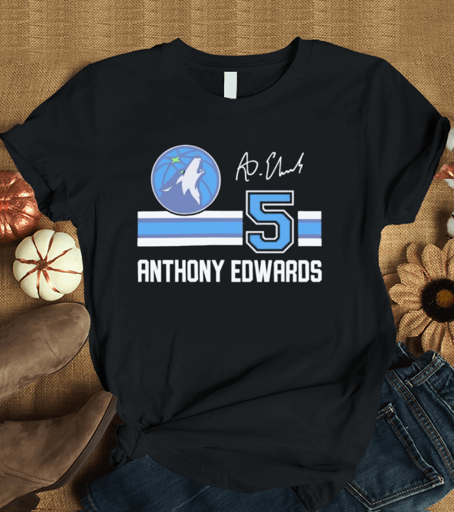 Anthony Edwards Minnesota Timberwolves 5 NBA Signature T-Shirt