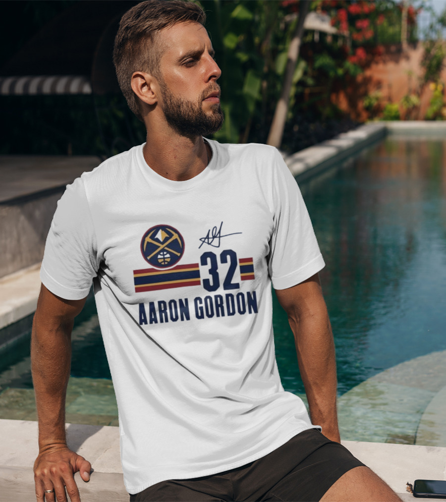 Aaron Gordon Denver Nuggets NBA 32 Basketball Signature T-Shirt