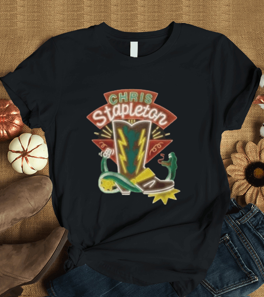 Chris Stapleton All America Road Tour Neon Boot And Snake T-Shirt