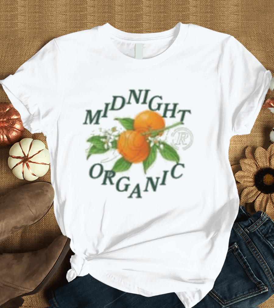Midnight Organic Citrus Blossoms And Branches T-Shirt