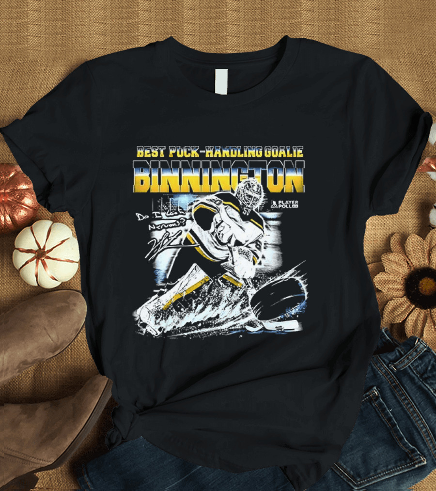 Best Puck Handling Goalie Binnington St. Louis Hockey T-Shirt