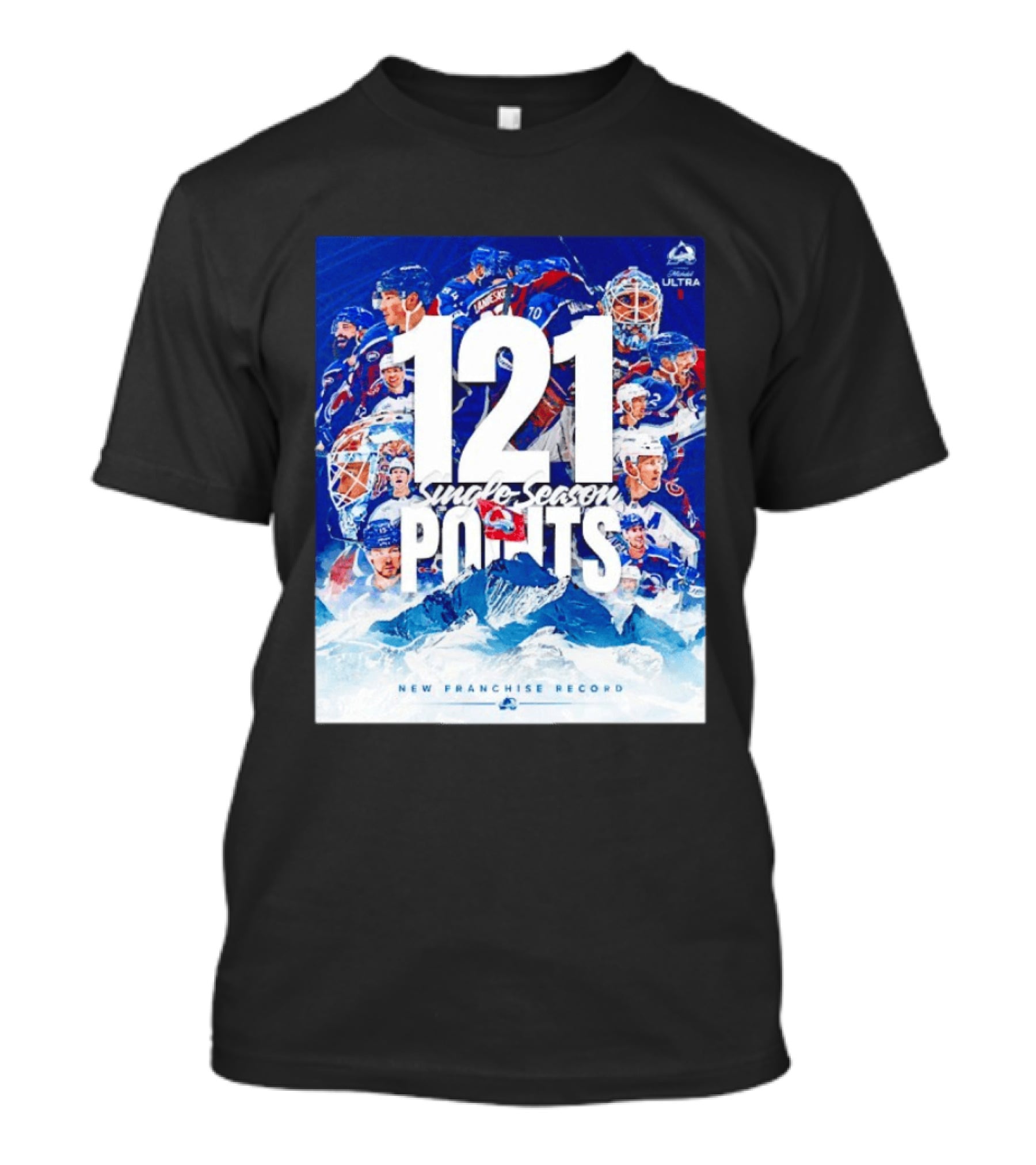 Colorado Avalanche 121 Single Season Points New Franchise Record T-Shirt